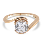 Lustro Stella 14K Gold Overlay Sterling Silver Ring (Size M) Made with Finest CZ 2.80 Ct.