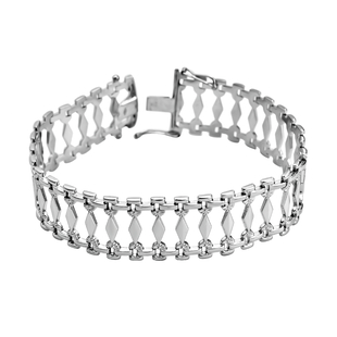 Hatton Garden Close Out Deal- 9K White Gold Cleopatra Bracelet (Size 7.5) with Box Clasp, Gold Wt. 1
