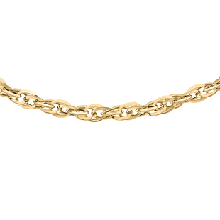 Hatton Garden Close Out- 9K Yellow Gold Diamond Cut Prince of Wales Necklace (Size - 18) with Lobste