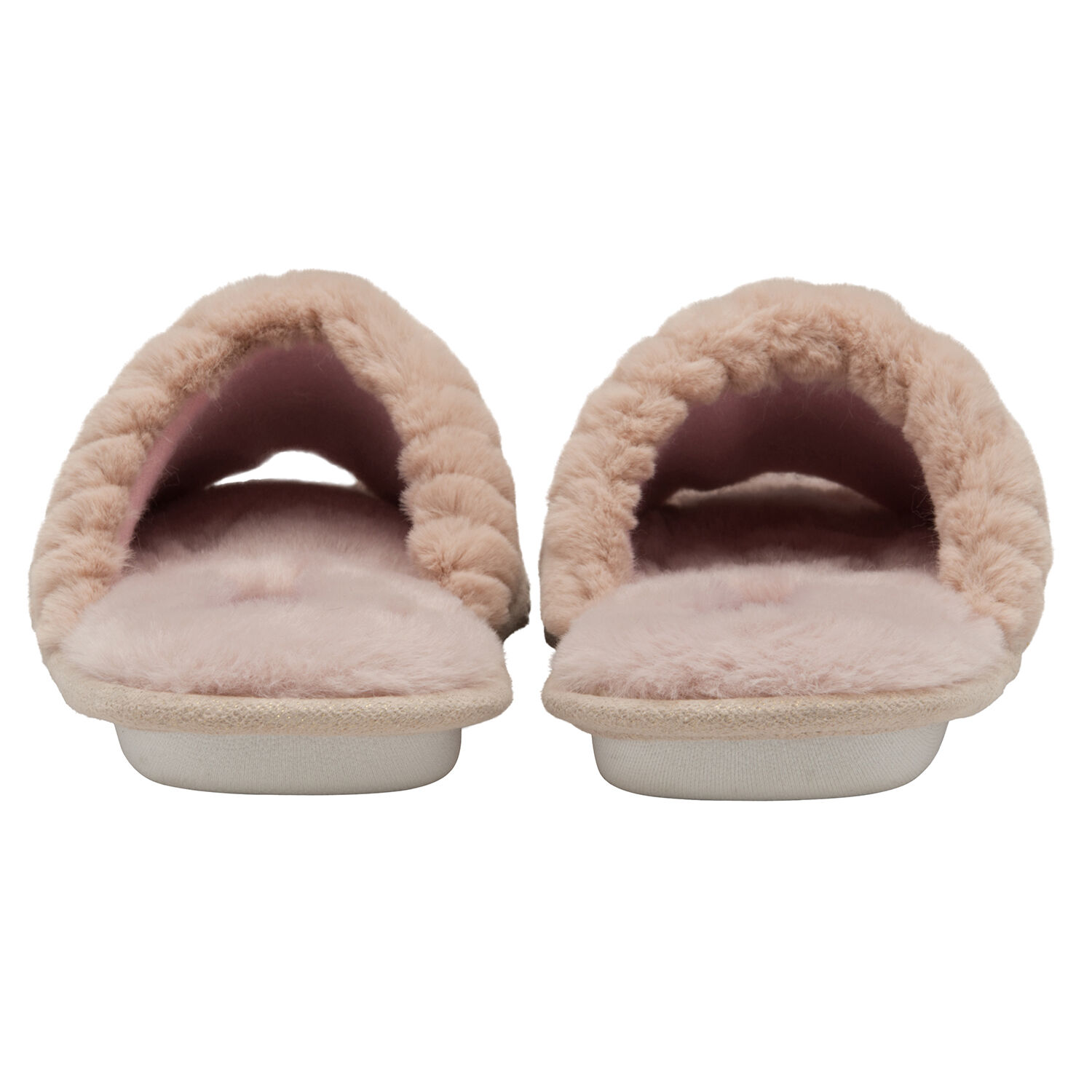 Dunlop Phoebe Ladies Memory Foam Faux Fur Lined Slip On Mule Slippers (Size- 4)