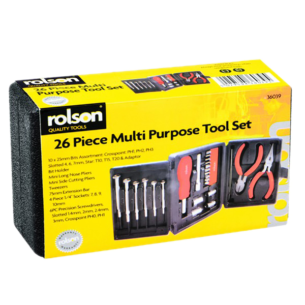 ROLSON 26 Piece Mini Tri Fold Tool Kit