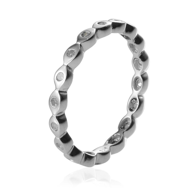 Diamond (Rnd) Full Eternity Ring in Platinum Overlay Sterling Silver 0.250 Ct.