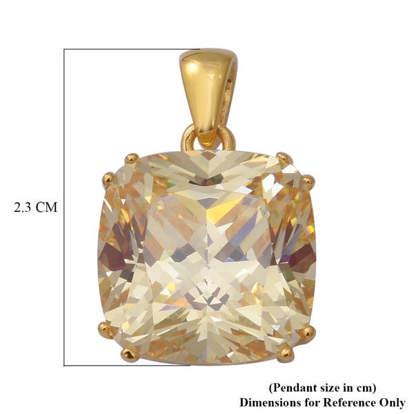 ELANZA Simulated Swiss Star Canary Diamond Pendant in Yellow Gold Overlay Sterling Silver