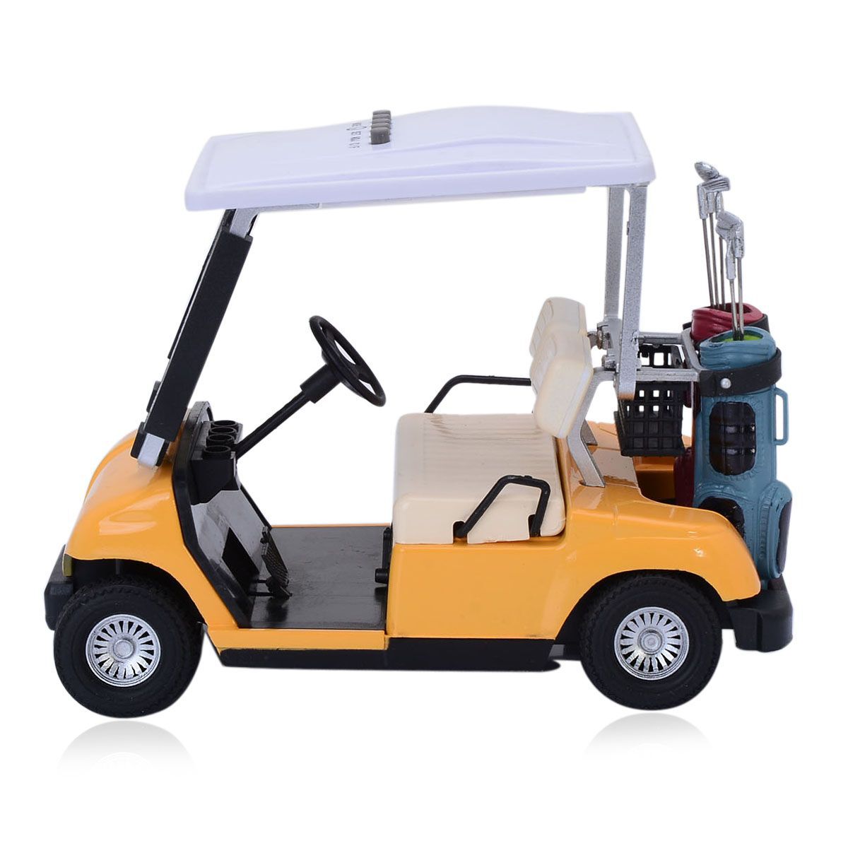 STRADA Yellow Colour Decorative Mini Golf Cart Digital Table Clock
