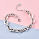Rachel Galley Love Link Collection - Rhodium Overlay Sterling Silver Bracelet (Size 8), Silver wt 15.20 Gms