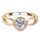Moissanite Solitaire Ring in 14K Gold Overlay Sterling Silver