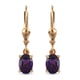 Amethyst Lever Back Earrings in 14K Gold Overlay Sterling Silver 1.39 Ct.