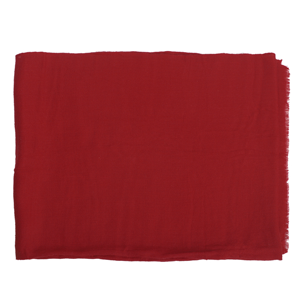 LA MAREY Cashmere Woollen Scarf (Size - 190x70 Cm) - Burgundy