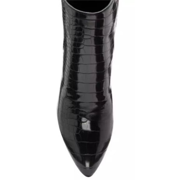 Ravel Croc-Print Soriano Ankle Boots (Size 3) - Khaki