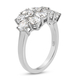 Lustro Stella Platinum Overlay Sterling Silver Ring Made with Finest CZ 3.69 Ct.