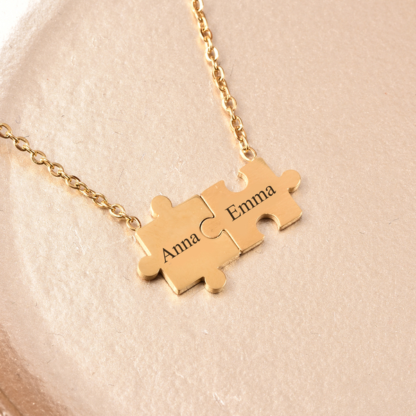 Personalised Engravable Puzzle Necklace, Size 17+2 Inch, Stainless Steel