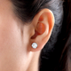 Moissanite Stud Earrings (With Push Back) in Platinum Overlay Sterling Silver 1.88 Ct.