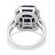 Close Out Deal- Masoala Blue Sapphire (FF) and Natural Cambodian Zircon Ring in Rhodium Overlay Sterling Silver 7.63 Ct.