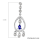 Tanzanite and Natural Cambodian Zircon Dangling Earrings (with Push Back) in Platinum Overlay Sterling Silver, Silver Wt. 5.00 Gms