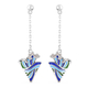 Isabella Liu Embrace Scar Collection - Natural Cambodian Zircon Enamelled Dangle Earrings in Rhodium