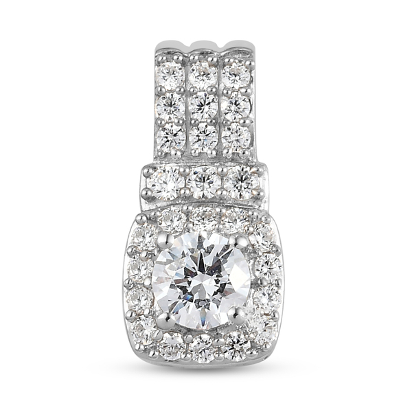 Lustro Stella Platinum Overlay Sterling Silver Pendant Made with Finest CZ 1.64 Ct.