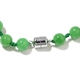Carved Green Jade Necklace (Size 18) with Magnetic Lock in Rhodium Overlay Sterling Silver 455.00 Ct.