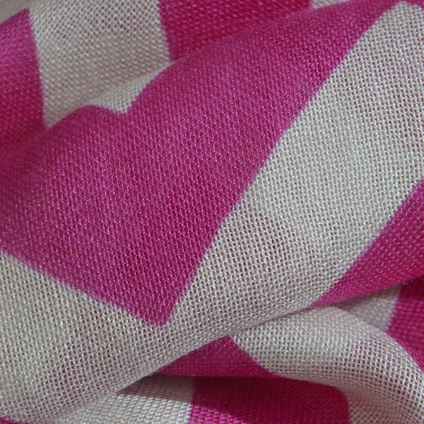 100% Viscose Pink and White Colour Printed Scarf (Size 180x55 Cm)