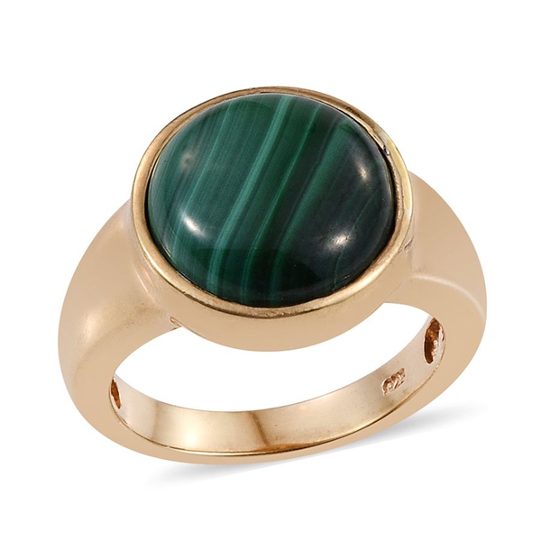 Malachite (Rnd) Ring in 14K Gold Overlay Sterling Silver 11.000 Ct.
