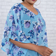 TAMSY Floral Printed Curve Top (One Size Fits Most 10-22) - Blue