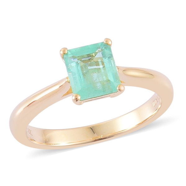 14K Y Gold Boyaca Colombian Emerald (Oct) Solitaire Ring 1.000 Ct.