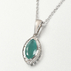 Grandidierite and Diamond Pendant with Chain (Size 18) with Lobster Clasp in Platinum Overlay Sterling Silver 2.00 Ct.