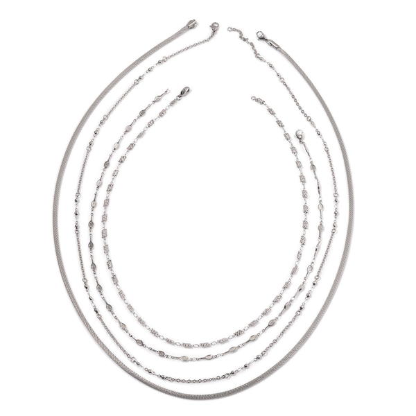 COLLECTION OF 4 NECKLACES - Includes 2 Matinee Style (20 Inches) and 2 Lariat Style Necklaces (30 In