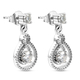 Moissanite Dangling Earrings (With Push Back) in Platinum Overlay Sterling Silver