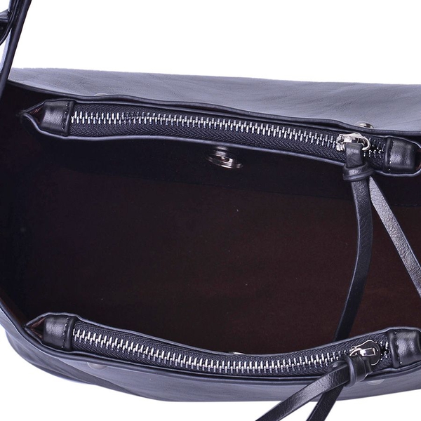 Sienna Black Bucket Bag with Adjustable Shoulder Strap (Size 30x30x14 Cm)
