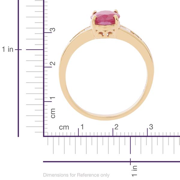 Signature Collection- 18K Yellow Gold AAA Ruby (Ovl 2.00 Ct), Diamond Ring 2.250 Ct.