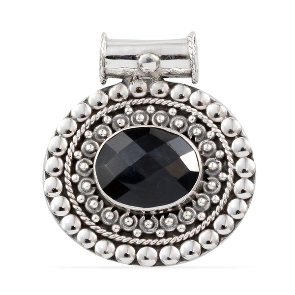 (Option 1) Madagascar Blue Sapphire (Ovl) Pendant in Sterling Silver 5.930 Ct.