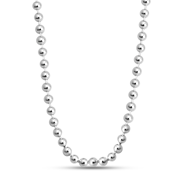 Sterling Silver Ball Bead Chain (Size 20) with Spring Ring Clasp, Silver wt 3.10 Gms