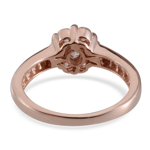 Lustro Stella - Rose Gold Overlay Sterling Silver (Rnd) Ring Made with Finest CZ 1.452 Ct.
