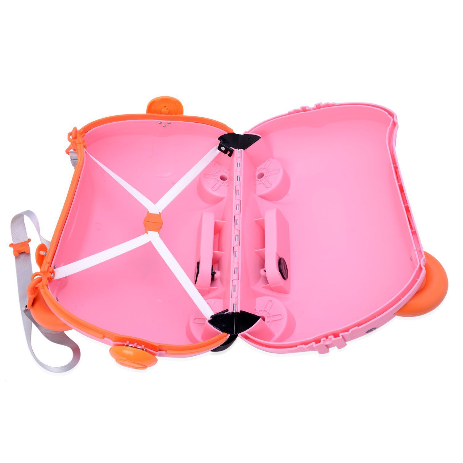 Pink Colour Pig Shape Suitcase with Adjustable and Removable Shoulder Strap (Size 40x24x14 Cm)