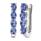 Tanzanite (Ovl) Hoop Earrings in Platinum Overlay Sterling Silver 1.250 Ct.
