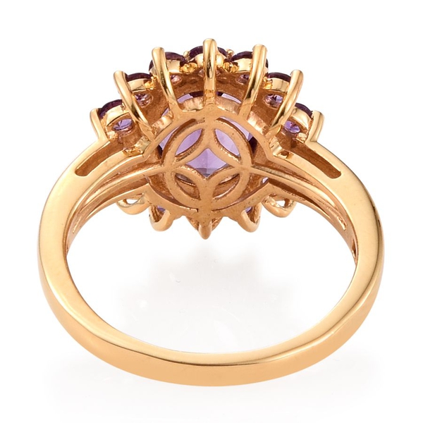 Natural Uruguay Amethyst (Ovl 2.50 Ct) Ring in 14K Gold Overlay Sterling Silver 3.500 Ct.