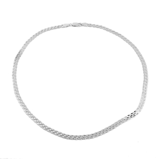NY Close Out Deal- Sterling Silver Herringbone Necklace (Size 20) With Lobster Clasp, Silver Wt. 9.0