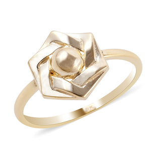 Close Out Deal 9K Yellow Gold Floral Ring