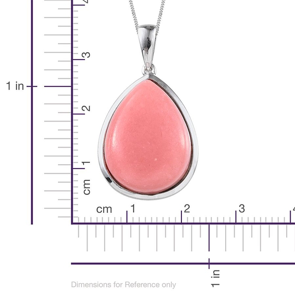 Peruvian Pink Opal (Pear) Solitaire Pendant With Chain in Platinum Overlay Sterling Silver 11.750 Ct.