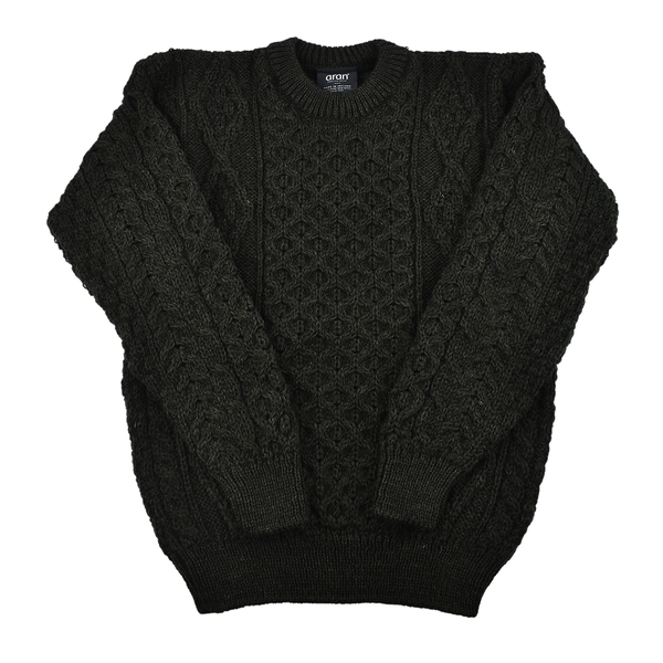 ARAN Pure New Wool Irish Sweater - Green