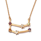 Diamond and Multi Gemstones Necklace (Size - 18 with 2 inch Extender ) in 14K Gold Overlay Sterling 