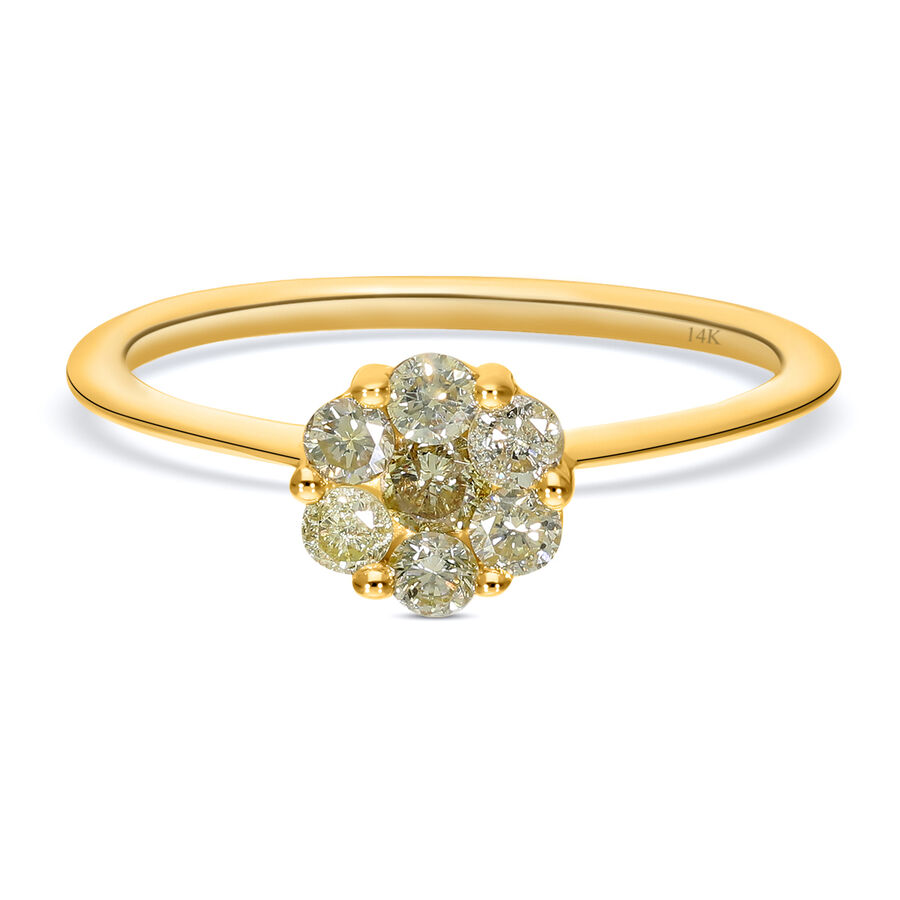 14K Yellow Gold SGL Certified Natural Yellow Diamond (SI-I1) Ring 0.50 Ct.