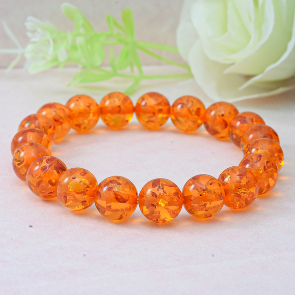 Natural Baltic Amber AIG Certified Stretchable Bracelet (Size 7.0)
