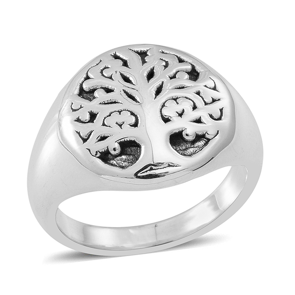 Thai Sterling Silver Tree Ring, Silver wt 5.19 Gms.