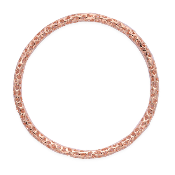 RACHEL GALLEY Rose Gold Overlay Sterling Silver Allegro Bangle (Size 70mm/ Extra Large), Silver wt 1