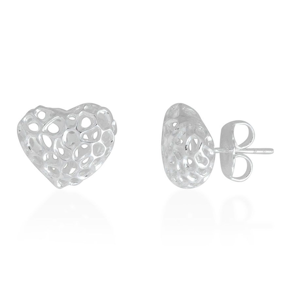 RACHEL GALLEY Sterling Silver Amore Heart Stud Earrings (with Push Back)