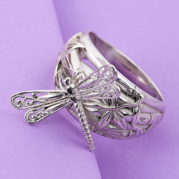 Royal Bali Collection - Sterling Silver Dragonfly Ring, Silver Wt. 6.40 Gms