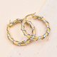 Hatton Garden Close Out Deal- 9K White & Yellow Gold Hoop Earrings (With Clasp), Gold Wt. 3.18 Gms