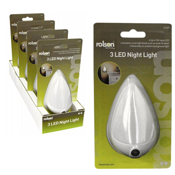 ROLSON 3 LED Night Light in White