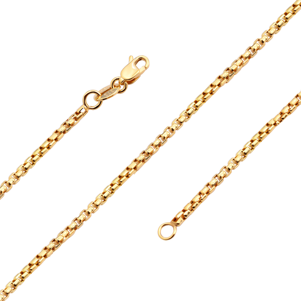 JCK Vegas Collection 9K Yellow Gold Venetian Box Chain (Size 20) With Lobster Clasp, Gold wt. 3.40 Gms.
